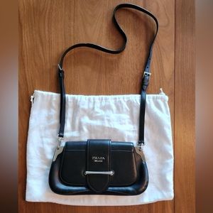 Prada Sidonie Shoulder Bag Black Leather
